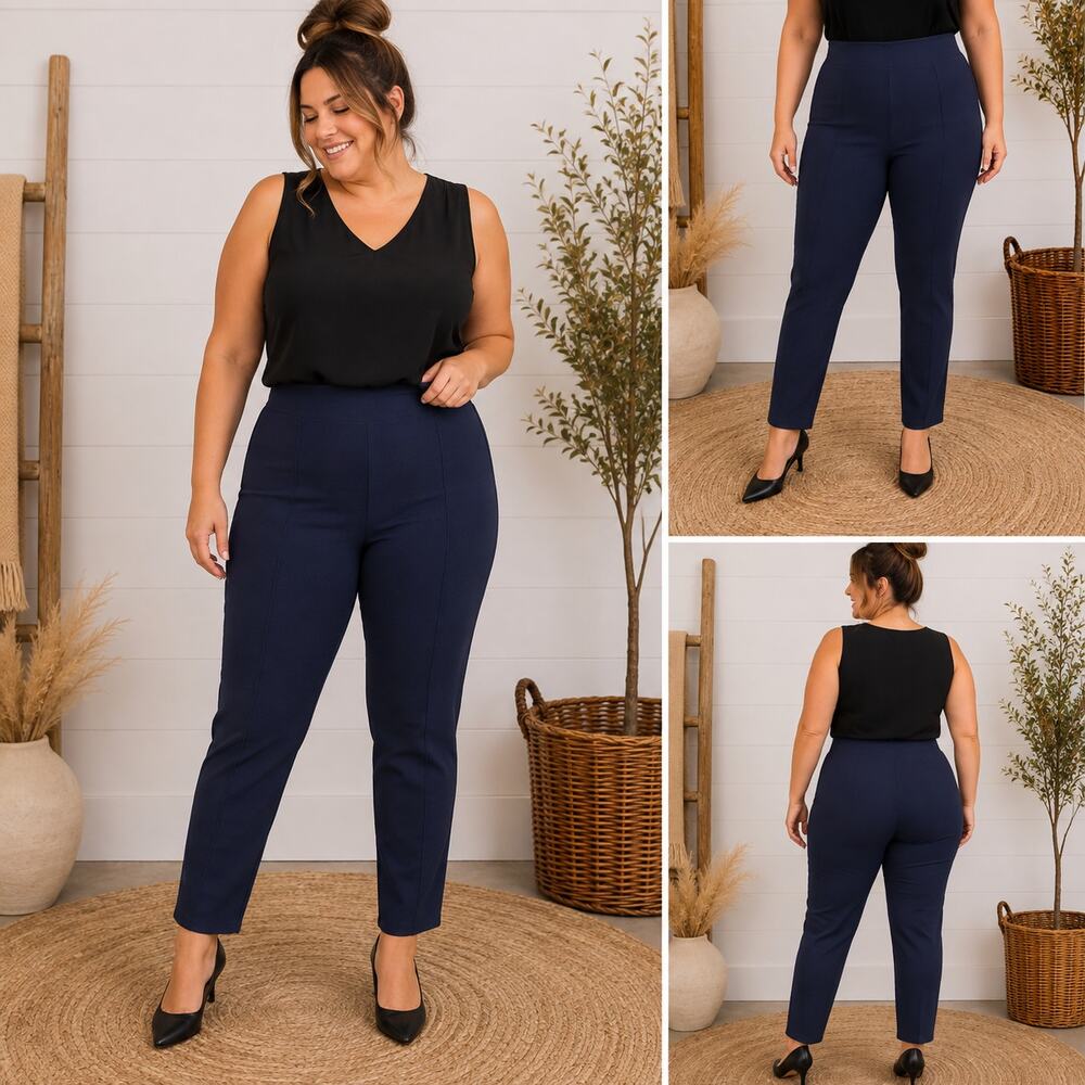 Lysse Navy Blue Cotton Dress Pants Size 1XL